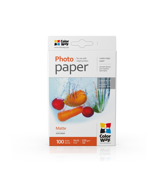 PM2201004R, White, 220 g/m², 10 x 15 cm, Matte Photo Paper