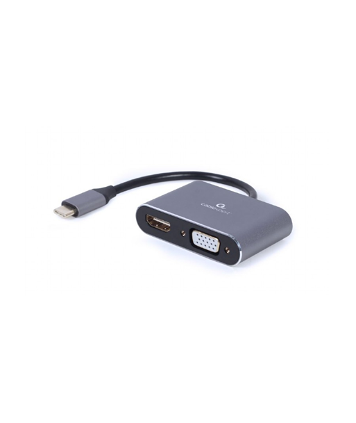Cablexpert, USB Type-C to HDMI and VGA display adapter, A-USB3C-HDMIVGA-01, USB Type-C
