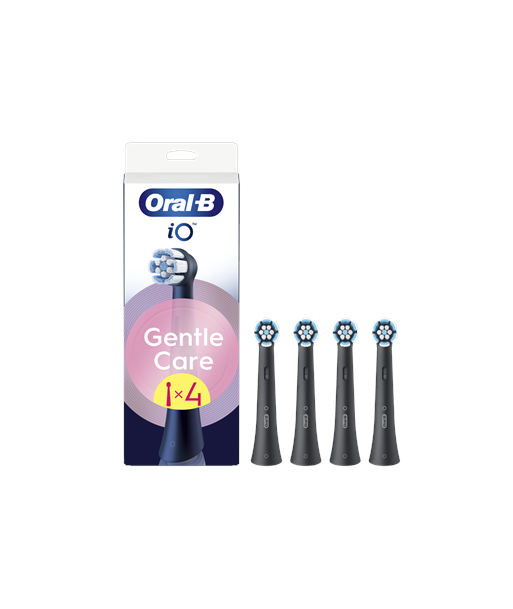Hambaharja otsikud Oral-B, iO GentleCare, Heads, For adults, Number of brush heads included 4, Black