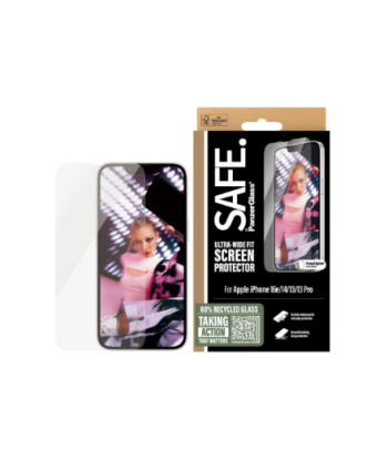 PanzerGlass Screen protector, Apple, iPhone 16e/14/13/13 Pro, Glass, Transparent, Ultra-Wide Fit W. Aligner