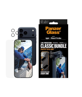 PanzerGlass 2-in-1 Classic Bundle, Screen Protector/Lens protector, Apple, iPhone 17 Pro Max, Transparent
