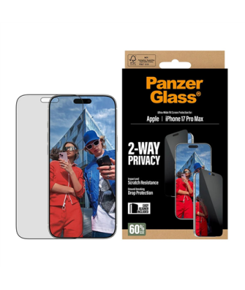 PanzerGlass Screen protector, Apple, iPhone 17 Pro Max, Glass, Transparent, Ultra-Wide Fit w. EasyAligner