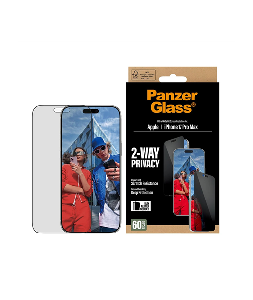 PanzerGlass Screen protector, Apple, iPhone 17 Pro Max, Glass, Transparent, Ultra-Wide Fit w. EasyAligner