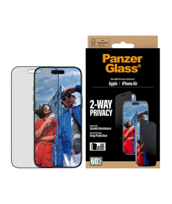PanzerGlass Screen protector, Apple, iPhone Air, Glass, Transparent, Ultra-Wide Fit w. EasyAligner