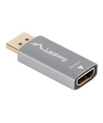 Lanberg HDMI(M)--Displayport(F) Adapter 4K on cable 20cm, Silver
