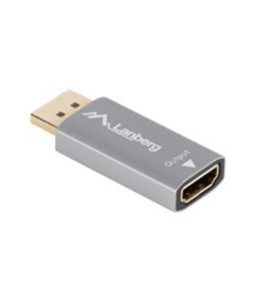 Lanberg HDMI(M)--Displayport(F) Adapter 4K on cable 20cm, Silver