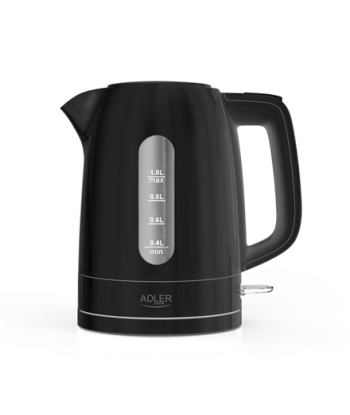 Adler Kettle, AD 1380b, Electric, 2200 W, 1 L, Polypropylene, 360° rotational base, Black