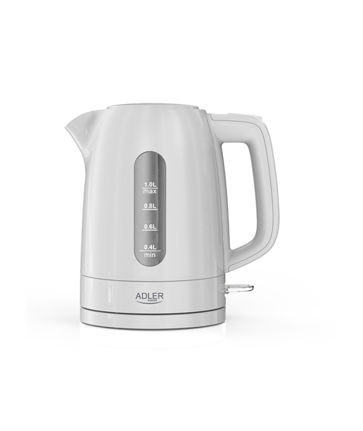 Adler Kettle, AD 1380w, Electric, 2200 W, 1 L, Polypropylene, 360° rotational base, White