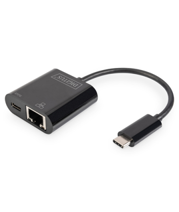 Digitus USB-Type-C Gigabit Ethernet Adapter + PD with power delivery function DN-3027	 Black