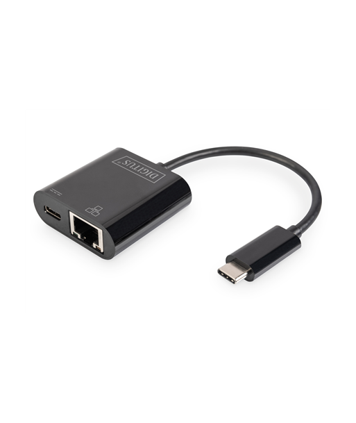 Digitus USB-Type-C Gigabit Ethernet Adapter + PD with power delivery function DN-3027	 Black