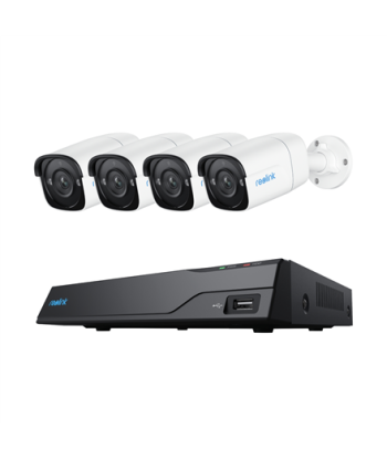 Reolink, Super HD Security Camera System, NVS8-5MB4, Bullet, 5/4 MP, f4.0mm fixed, F2.0, Power over Ethernet (PoE), IP67, H