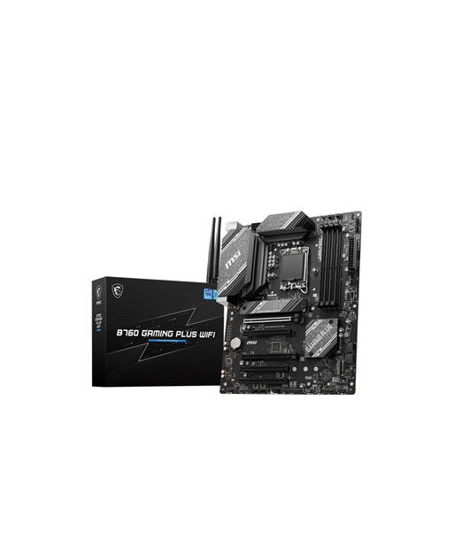 MSI, B760 GAMING PLUS WIFI, Processor family Intel, Processor socket LGA1700, DDR5, Memory slots 4, Supported hard disk drive