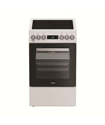 Whirlpool, Whirlpool, Hob type Vitroceramic, Oven type Electric, White, Width 50 cm, Depth 60 cm, 60 L