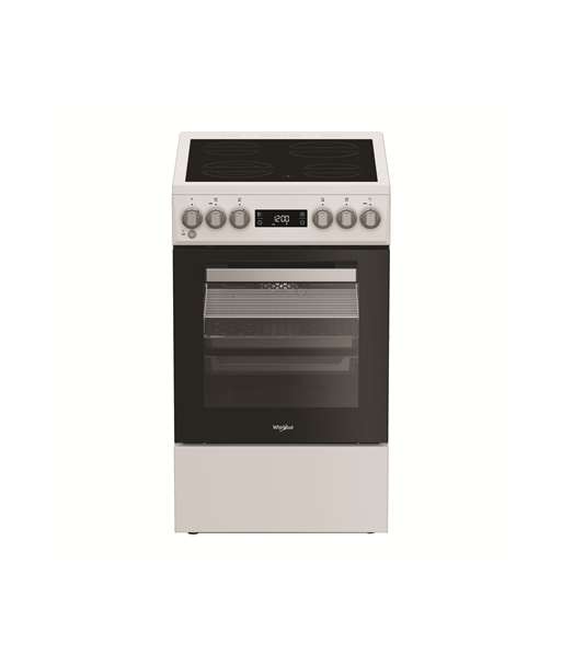 Pliit Whirlpool, Whirlpool, Hob type Vitroceramic, Oven type Electric, White, Width 50 cm, Depth 60 cm, 60 L