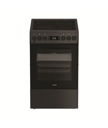 Whirlpool, W5V8LCSA, Hob type Vitroceramic, Oven type Electric, Anthracite, Width 50 cm, Depth 60 cm, 60 L