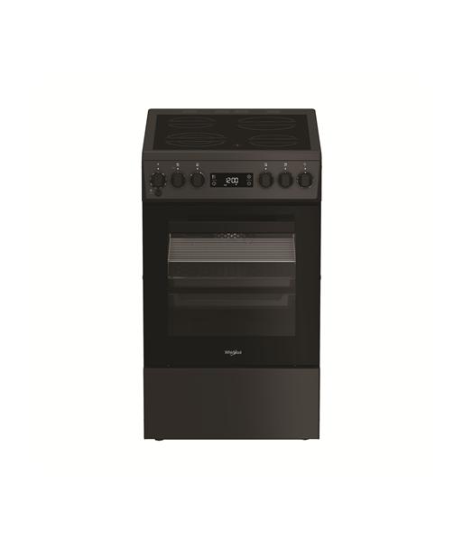 Whirlpool Cooker, W5V8LCSA, Hob type Vitroceramic, Oven type Electric, Anthracite, Width 50 cm, Depth 60 cm, 60 L