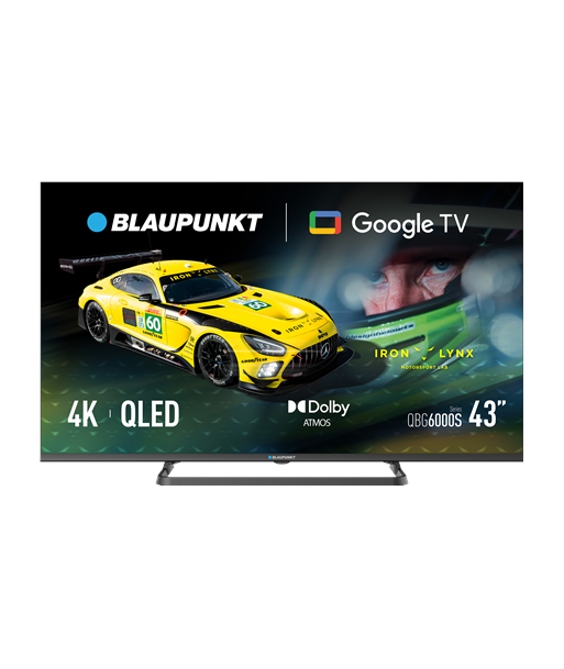 Blaupunkt QLED TV, 43QBG6000S, 43, Smart TV, Google TV, Black