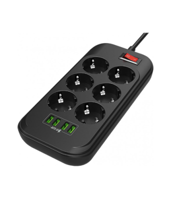 ColorWay Power Socket CW-CHE64B Black - Charge All Your Devices!