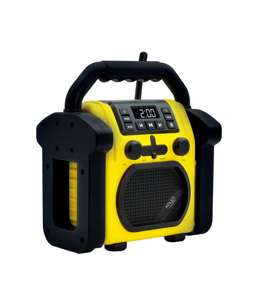 Adler, Construction radio with Bluetooth, AD 1911, AUX in, Black/Yellow