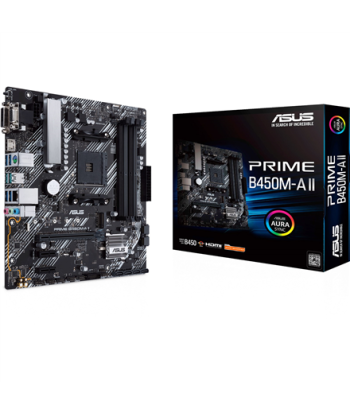 Asus PRIME B450M-A II Memory slots 4, Number of SATA connectors 6 x SATA III, max 128GB, Chipset AMD B, Processor family AMD, Mi