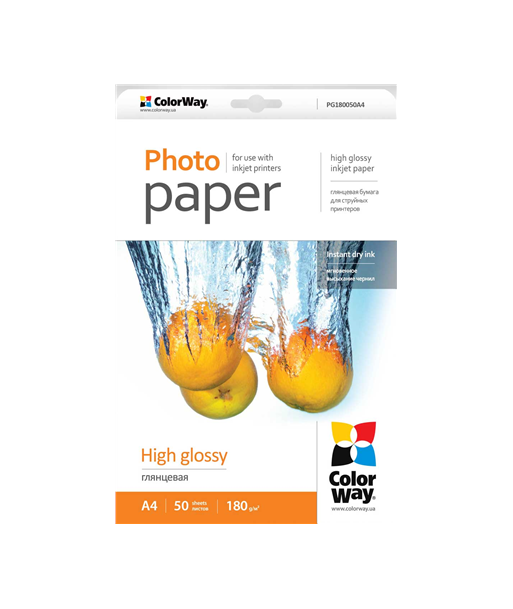 180 g/m², A4, A4, High Glossy Photo Paper