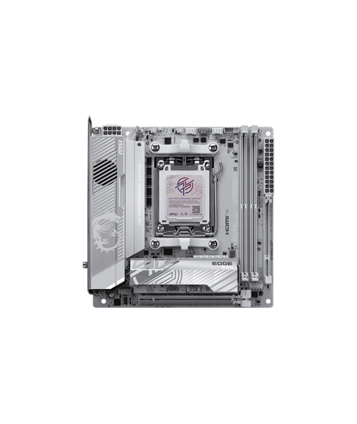 MSI MPG X870I EDGE TI EVO WIFI, Processor family AMD, Processor socket AM5, DDR5, Supported hard disk drive interfaces SATA, M