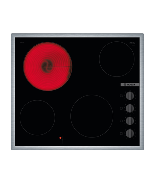 Pliidiplaat Bosch, PKE645CA2E, Vitroceramic, Number of burners/cooking zones 4, Rotary knobs, Black