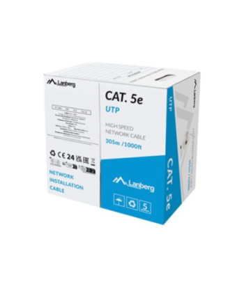 Lanberg | LAN Cable Cat.5E 305M Solid CCA Grey Fluke Passed | LCU5-15CC-0305-S