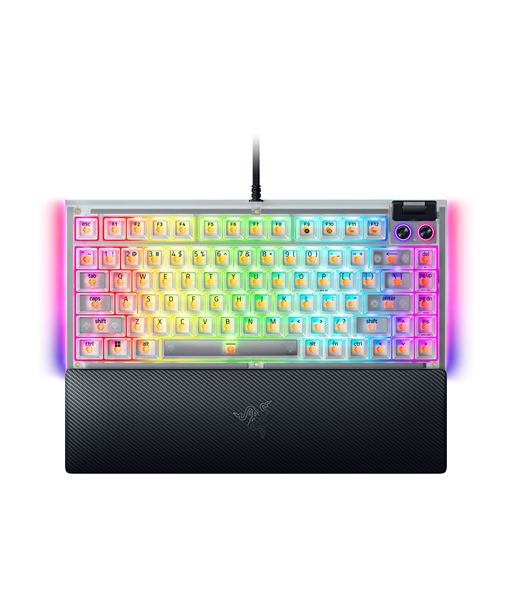 Razer Hot-swappable, BlackWidow V4 75%, Gaming Keyboard, Wired, US, Phantom White Edition, USB