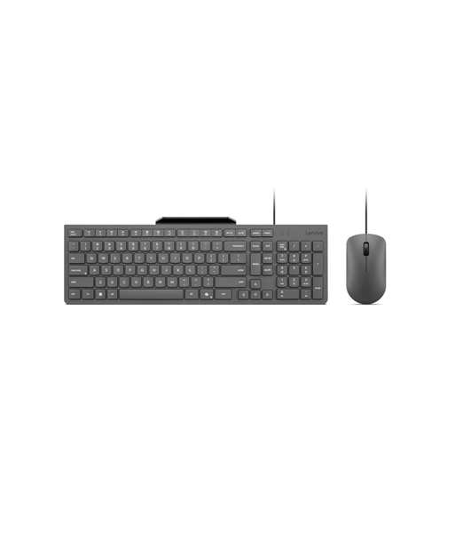 Lenovo Accessories 310 USB-A Wired Combo - US English, Lenovo Keyboard and Mouse, Wired with Phone holder, EN