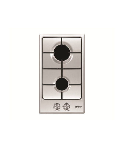 Pliidiplaat Simfer, H3.200.VGRIM, Gas, Number of burners/cooking zones 2, Rotary knobs, Stainless steel