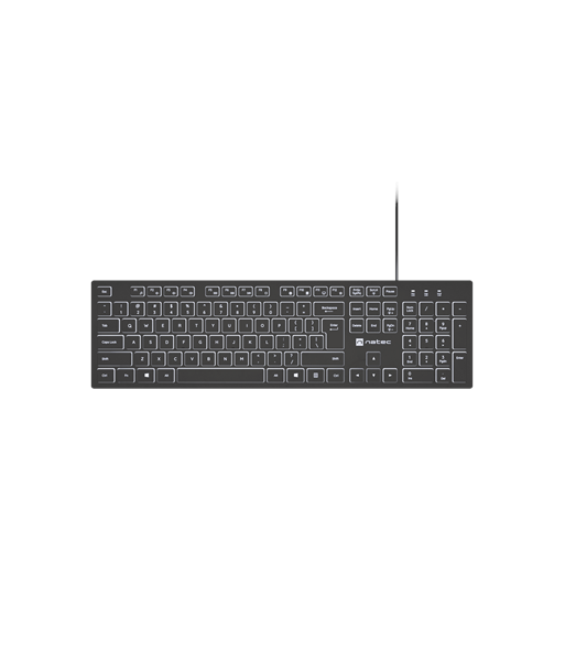 Natec Keyboard, Herring Glow, US, Backlit, Wired, White | Natec