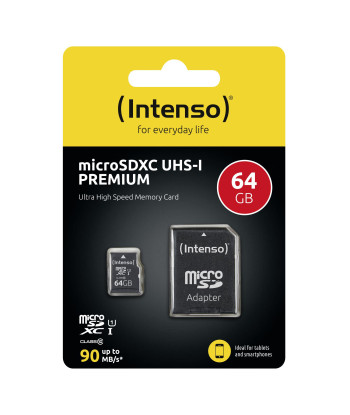MEMORY MICRO SDXC 64GB UHS-I/W/ADAPTER 3423490 INTENSO