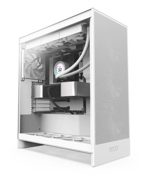 Case NZXT H7 Flow MidiTower ATX EATX MicroATX MiniITX Colour White CM-H72FW-01