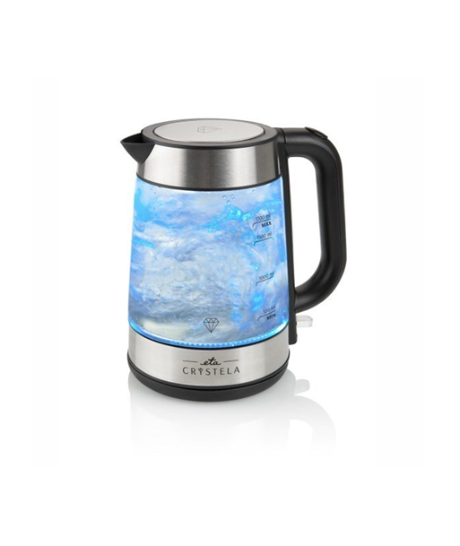 ETA ETA615390000 Standard kettle, Glass, Stainless steel/Black, 2200 W, 360° rotational base, 1.7 L