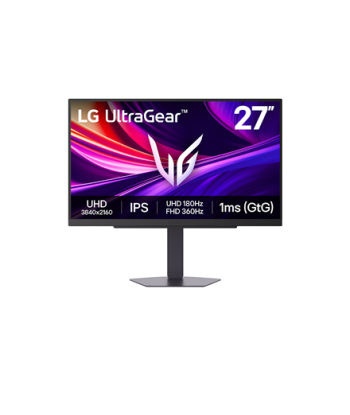 LG 27G810A-B, 27", IPS, UHD, 16:9, 180 Hz, 1 ms, 3840 x 2160 pixels, 400 cd/m², HDMI ports quantity 2