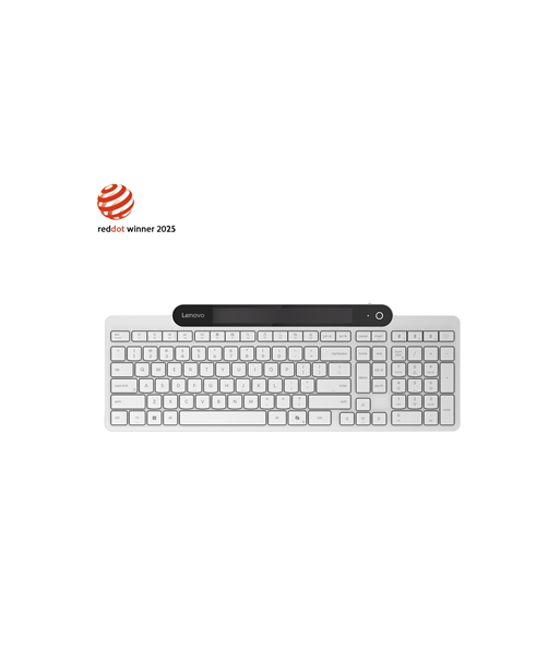 Lenovo 800 Self-Charging Bluetooth Keyboard-US English, Keyboard, Bluetooth, US English, White