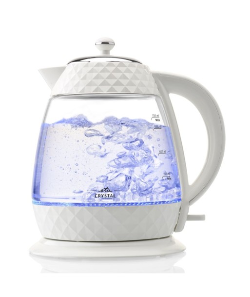 Veekeetja ETA Crystal ETA315490010 Electric, 2200 W, 1.7 L, Glass, 360° rotational base, Glass/White