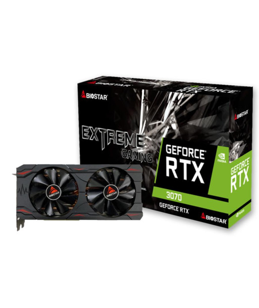 Graphics Card BIOSTAR NVIDIA GeForce RTX 3070 8 GB GDDR6 256 bit PCIE 4.0 16x GPU 1500 MHz Dual Slot Fansink 1xHDMI