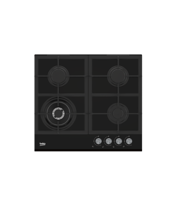 BEKO HILW64235S Gaasipliidiplaat 4 Põletit Pöördnupud Must