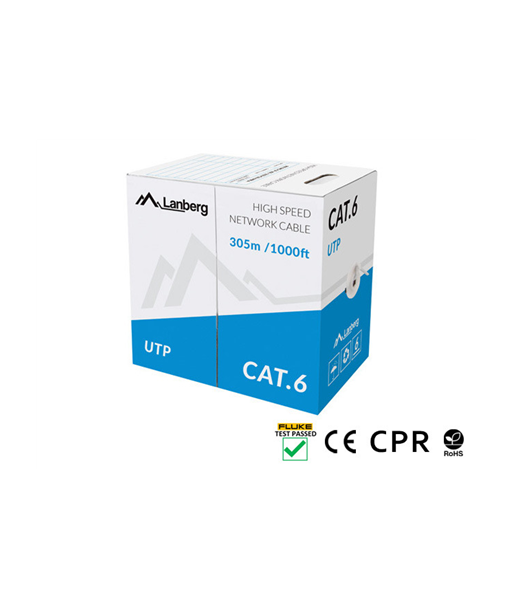 Lanberg | LAN Cable Cat.6 UTP Solid CU CPR + Fluke Passed | LCU6-11CU-0305-S