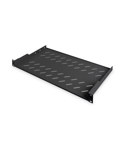 Digitus, Fixed Shelf for Racks, DN-19 TRAY-1-SW, Black, The shelves for fixed mounting can be installed easy on the two front