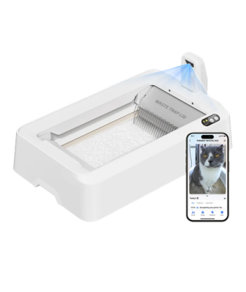 PETKIT Purobot Crystal Duo with Camera Self‑Cleaning Cat Litter Box White Smart Monitoring System