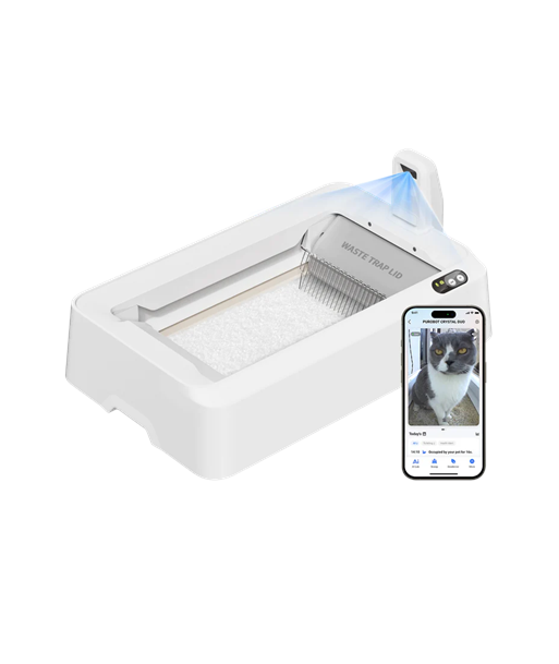 PETKIT Purobot Crystal Duo с Камерой Самоочищающийся Кошачий Туалет Белый Умная Система Наблюдения