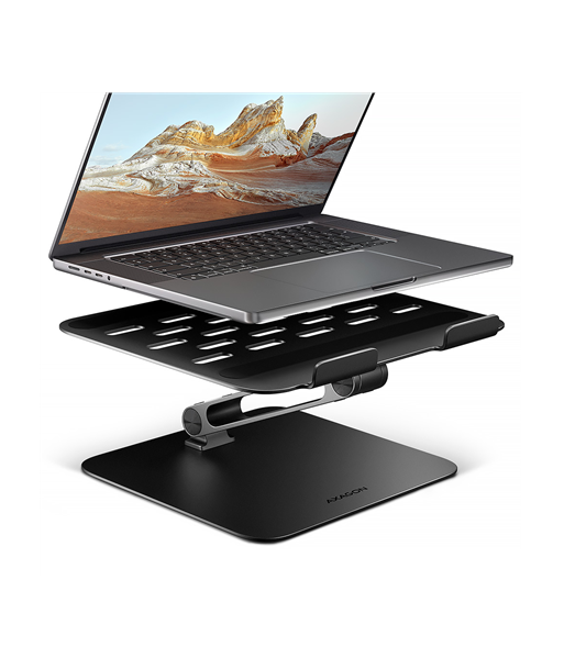 AXAGON STND-LQB stand for notebooks and tablets, Adjustable Height, Angle, 10-17.3", Maximum weight (capacity) 5 kg, Black