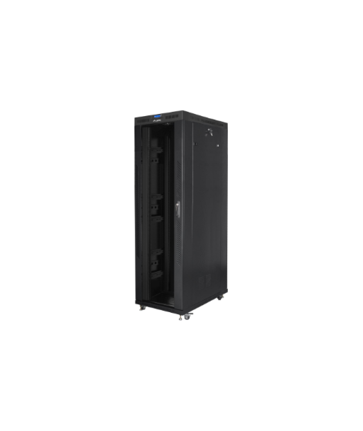 Lanberg, Rack cabinet 19" free-standing 42U/800x1200 (flat pack) with glass door, LCD, FF01-8242-12BL, Black