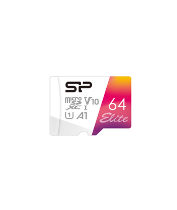 Silicon Power, microSDHC UHS-I Memory Card, Elite, 64 GB, microSDHC/SDXC, Flash memory class 10