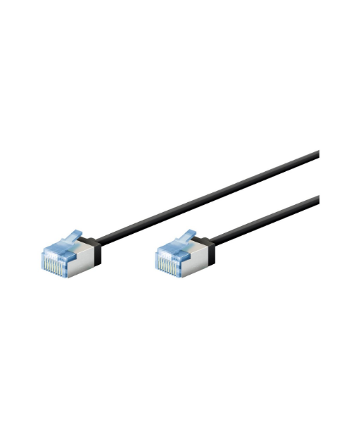 Goobay 74315 Ultra-Flexible CAT 6A Patch Cable, Slim, U/FTP, 0.15 m, Black | Goobay