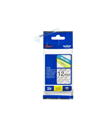 Brother TZe-131 lamineeritud lint must läbipaistval 12 mm 8 m