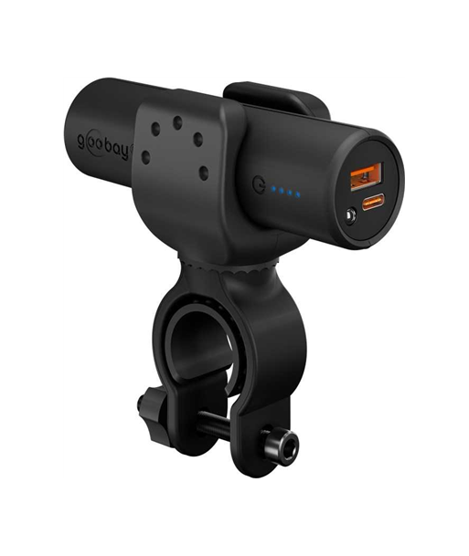Goobay Bike Powerbank 5.0 with Reinforced Holder for Bicycle Handlebars, 60656, 5000 mAh, Black